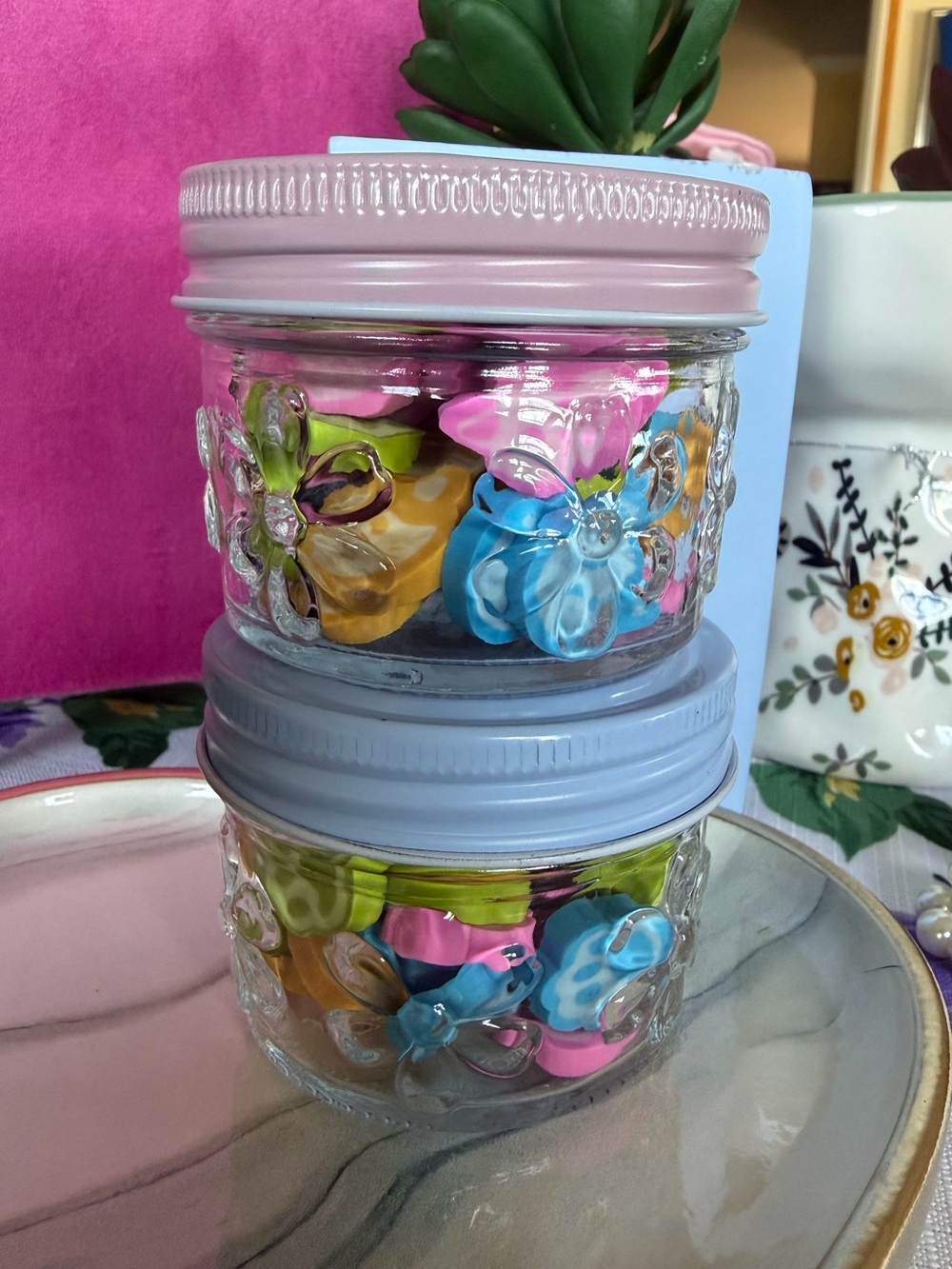 Cute Cat & Paw Mini Erasers - Pastel Mix in Mini Jars/ 40 in Each Jar